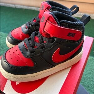 Nike Court Borough Kids Red and Black Sneakers